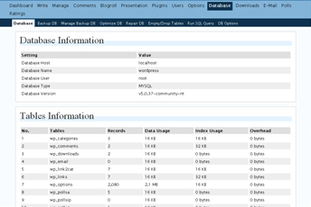 WP-DBManager plugin